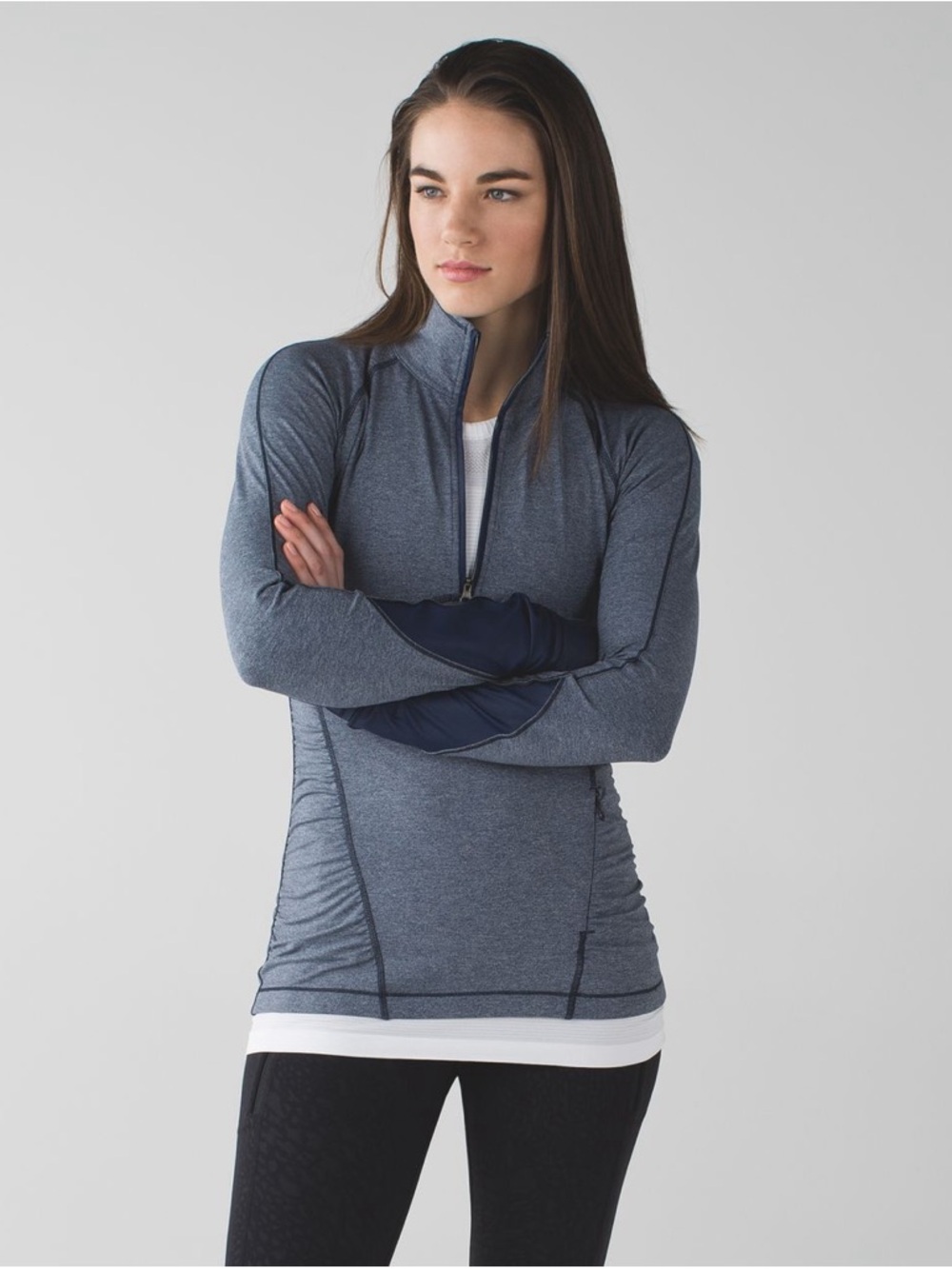 Lululemon Kriss Cross 1/2 Zip - Heathered Inkwell